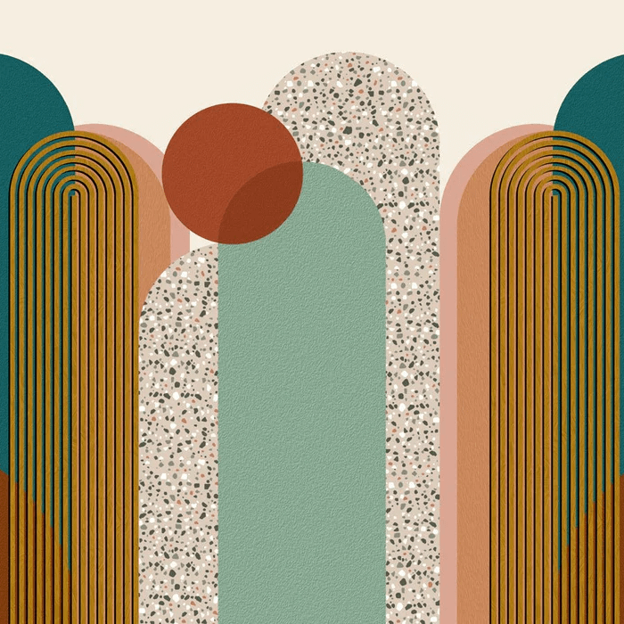 Carta da parati di tendenza grafica Art pop deco