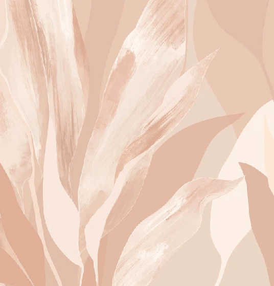 Carta da parati con motivi floreali color nude