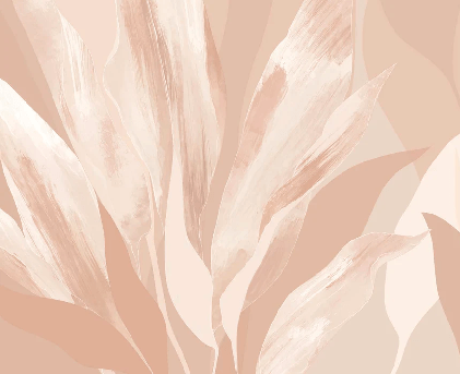 Carta da parati con motivi floreali color nude