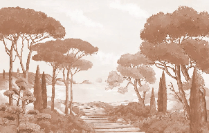 Carta da parati passeggiata nelle calanques terracotta