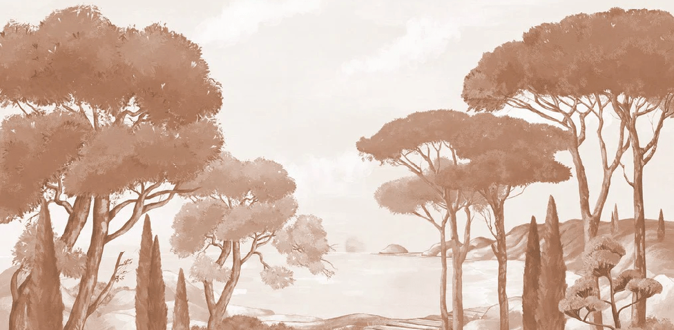 Carta da parati passeggiata nelle calanques terracotta