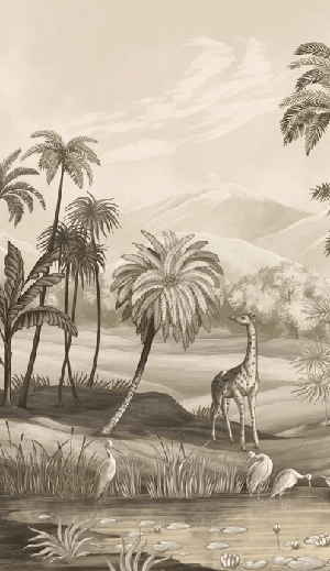 Carta da parati seppia della giungla di Zaphira