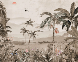 Papier peint l'art de la jungle peint, XXL, tendance