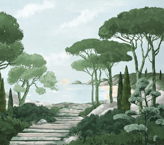 Carta da parati passeggiata nelle calanques verdi