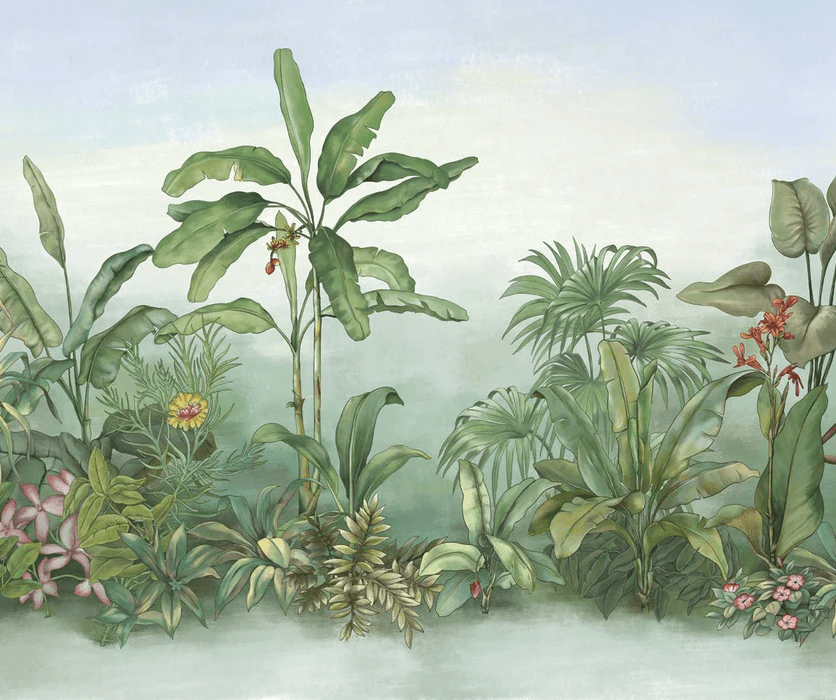 Carta da parati per bagno botanica vegetale