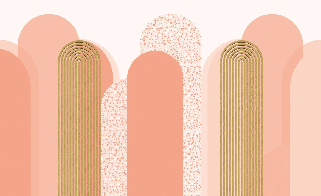 Carta da parati grafica art déco in rosa
