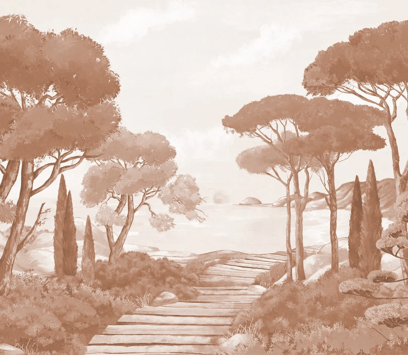 Carta da parati passeggiata nelle calanques terracotta