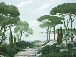 Carta da parati passeggiata nelle calanques verdi