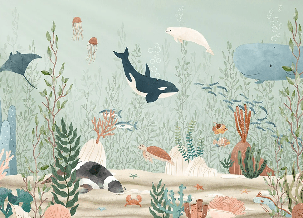 Papier peint bébé monde marin - Muralconcept
