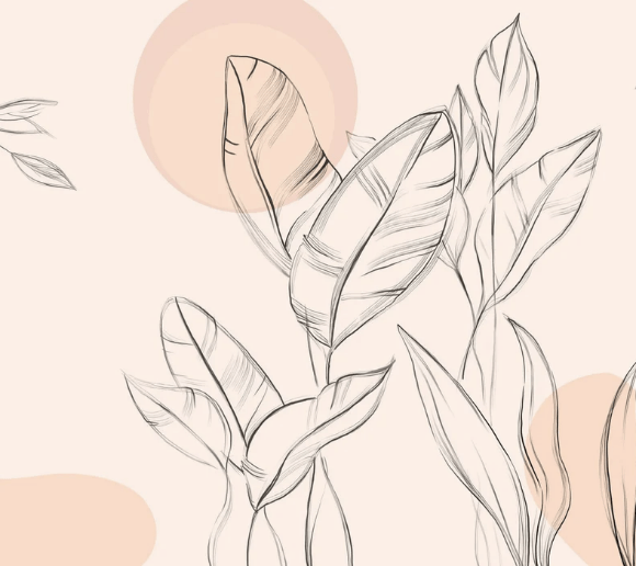 Carta da parati con graziosi motivi floreali