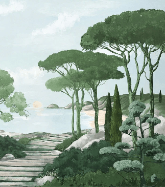 Carta da parati passeggiata nelle calanques verdi