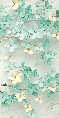 Carta da parati Tree 3D Verde Oro