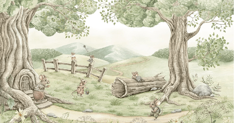 Carta da parati per bambini con topolini