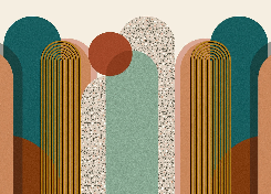 Carta da parati di tendenza grafica Art pop deco