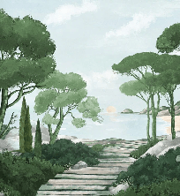 Carta da parati passeggiata nelle calanques verdi