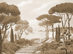 Carta da parati passeggiata nelle calanques monocromatica