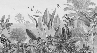 Black and white tropical mirage wallpaper, XXL, tendance