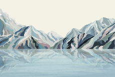 Carta da parati Annecy arty blue