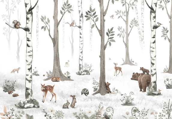 Carta da parati animali primavera foresta