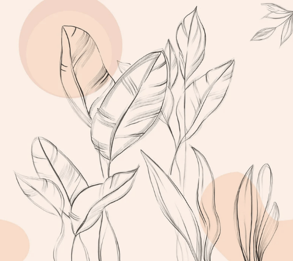 Carta da parati con graziosi motivi floreali