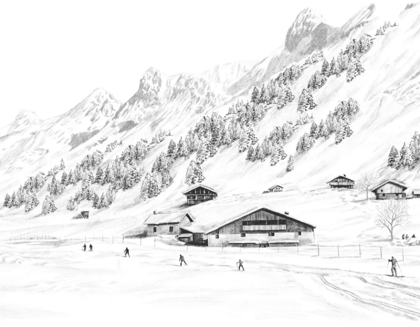 Carta da parati Clusaz sci di fondo montagna Confins