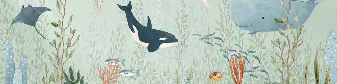 Carta da parati per bambini mondo marino