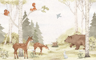 Carta da parati foresta incantata camera bambino