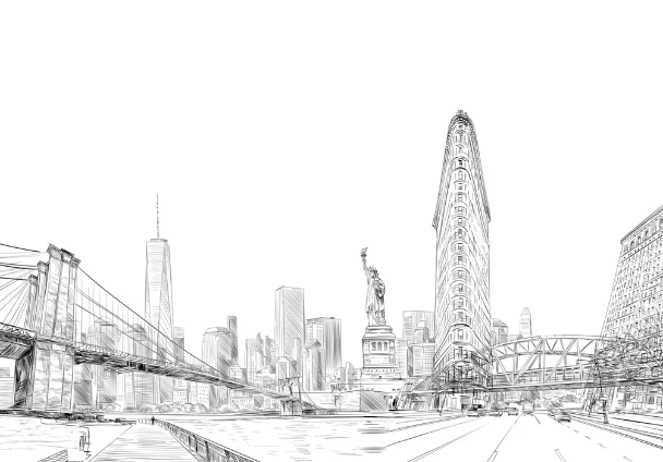 Carta da parati architettura New York
