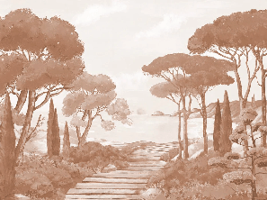 Carta da parati passeggiata nelle calanques terracotta