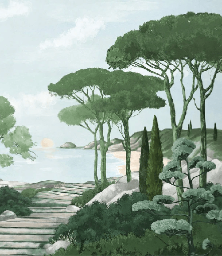 Carta da parati passeggiata nelle calanques verdi