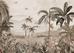 Carta da parati l'arte della giungla dipinta