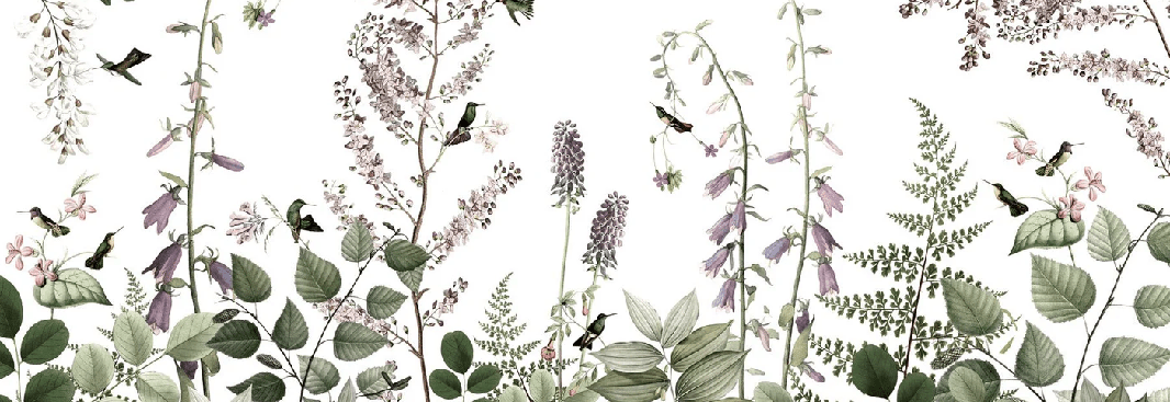 Carta da parati per bambina in delicato color malva