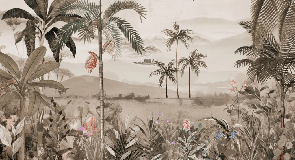 Carta da parati l'arte della giungla dipinta