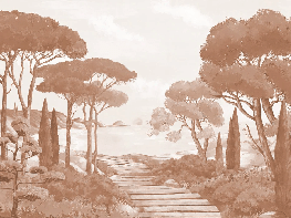 Carta da parati passeggiata nelle calanques terracotta