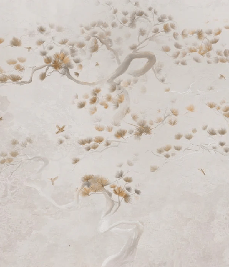 Carta da parati in stile giapponese - Nebbia tra i pini