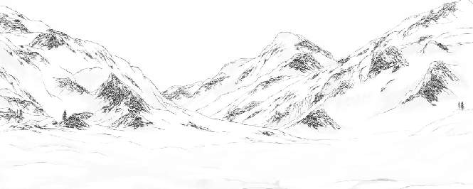 Carta da parati Val Isère in bianco e nero