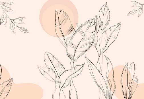 Carta da parati con graziosi motivi floreali