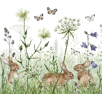 Carta da parati per cameretta bambini con coniglietti