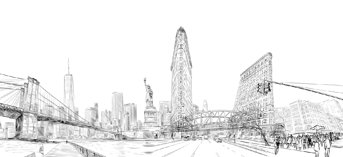 Carta da parati architettura New York