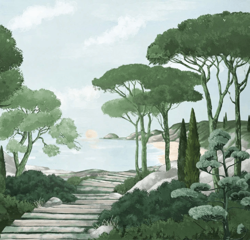 Carta da parati passeggiata nelle calanques verdi