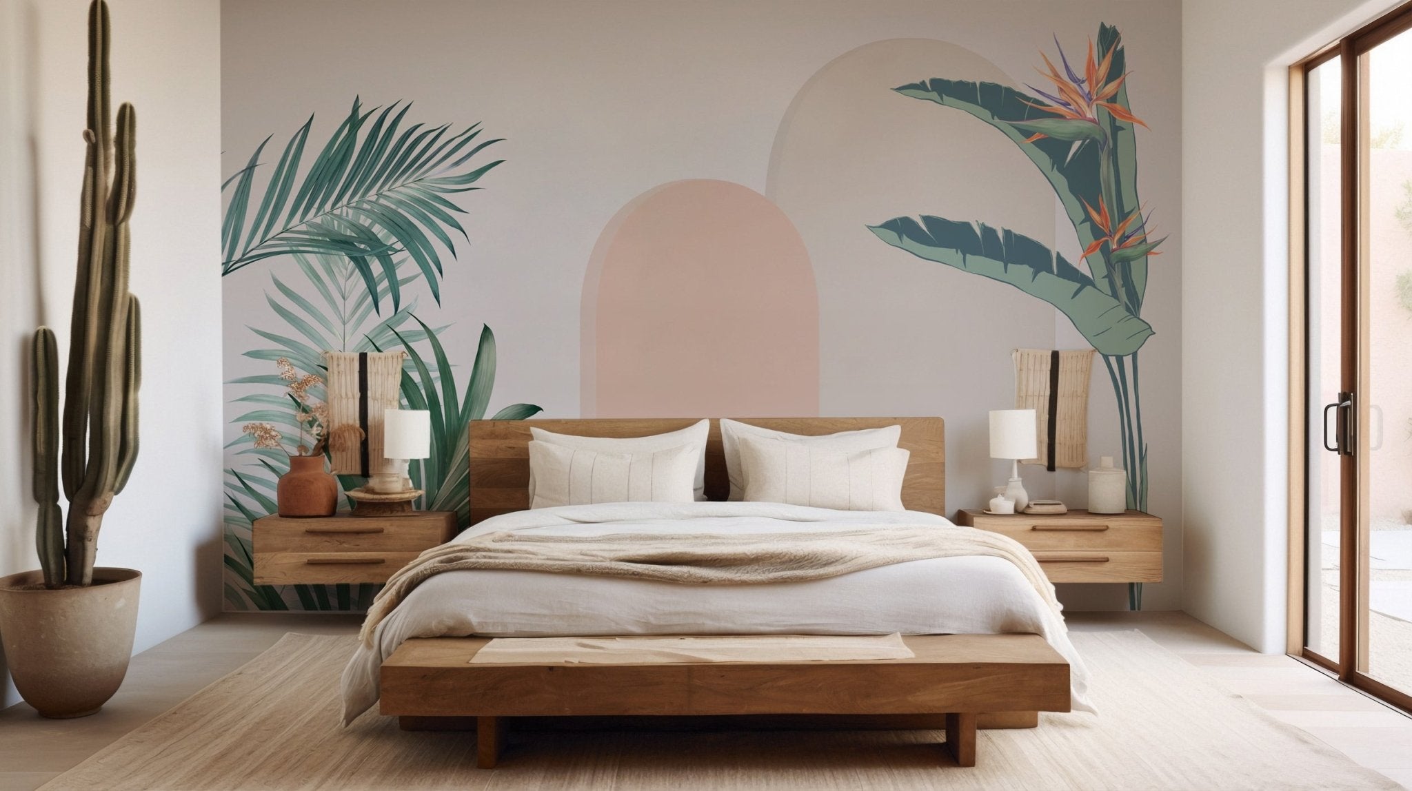 Papier peint chambre arches plantes, XXL, tendance