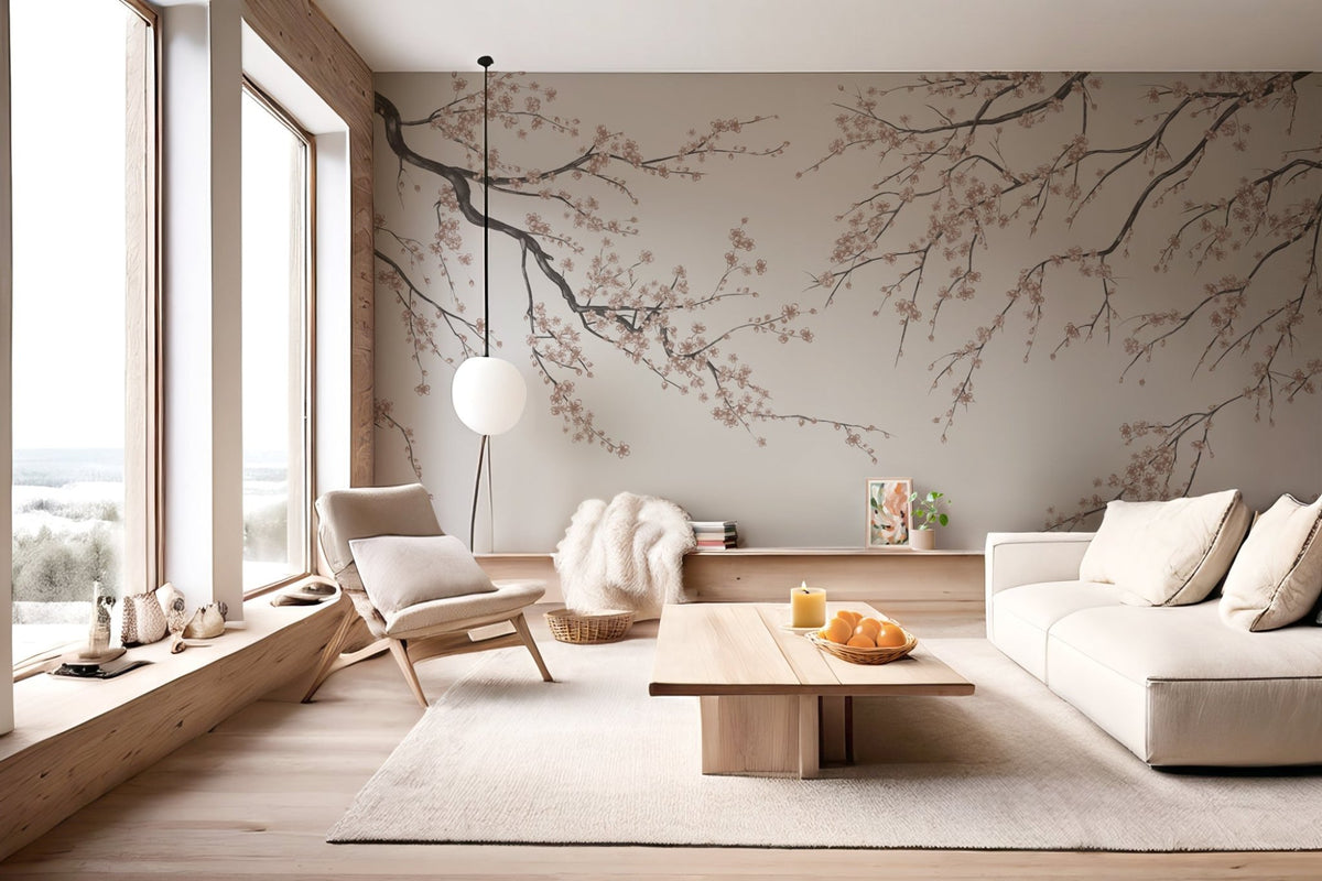 Carta da parati panoramica Sakura beige