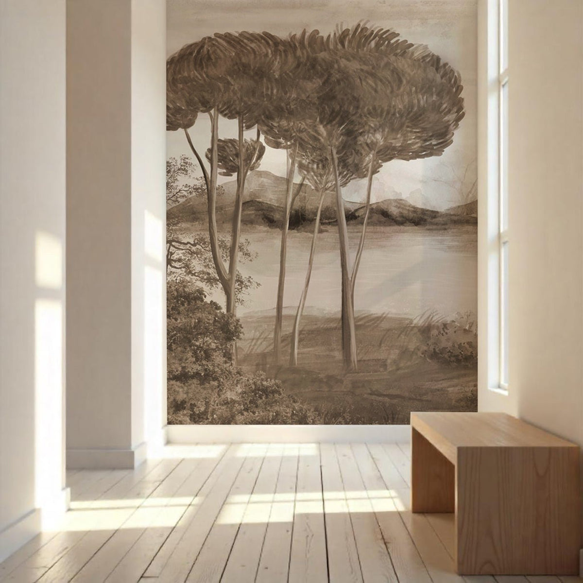 Carta da parati panoramica mediterranea Sépia