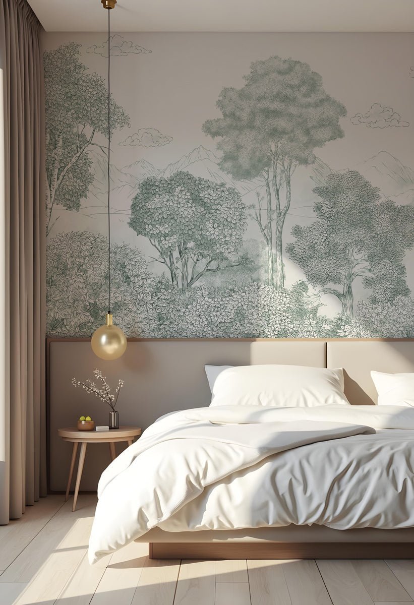 Panoramic Forests and Mountains green wallpaper, XXL, tendance