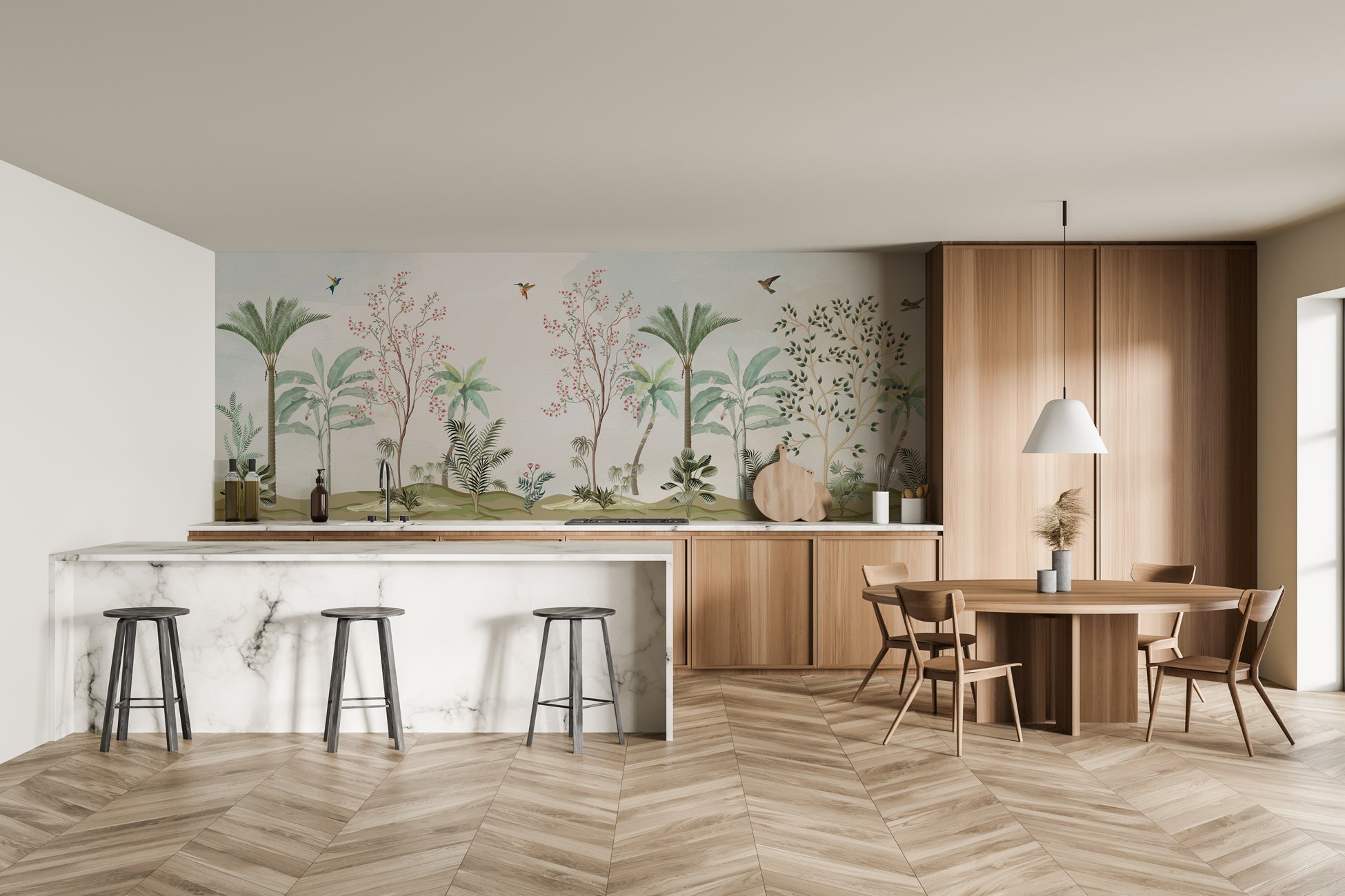 Papier peint chinoiserie jungle, XXL, tendance