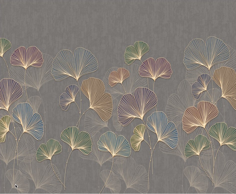 VP Papier peint panoramique ginkgo asie tendance, mural concept, tendance