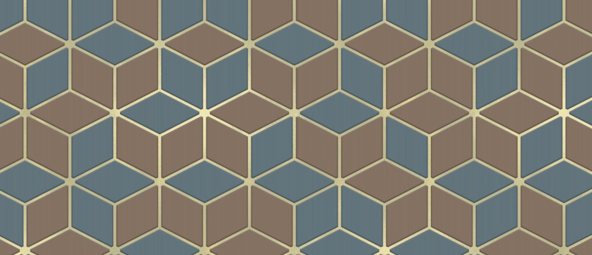 Carta da parati geometrica astratta Oro L575cm x H250cm