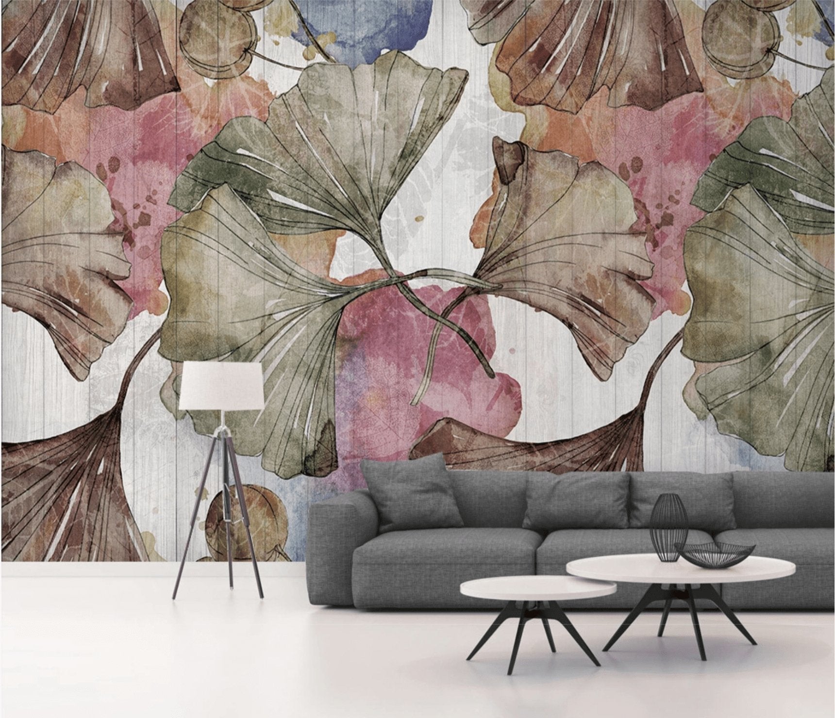 Papier peint panoramique ginkgo Japon Zen - papier peint sur mesure francais - muralconcept