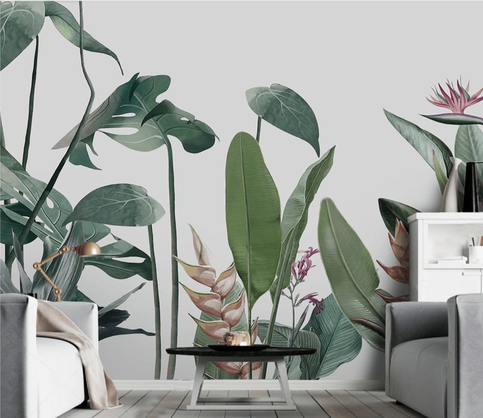 Papier peint panoramique Végétal tropical - papier peint sur mesure francais - muralconcept