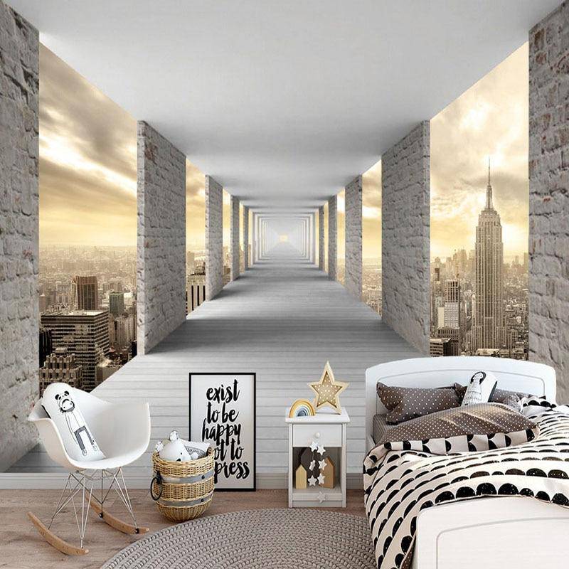 Papier peint trompe l'oeil New York Hall - papier peint sur mesure francais - muralconcept